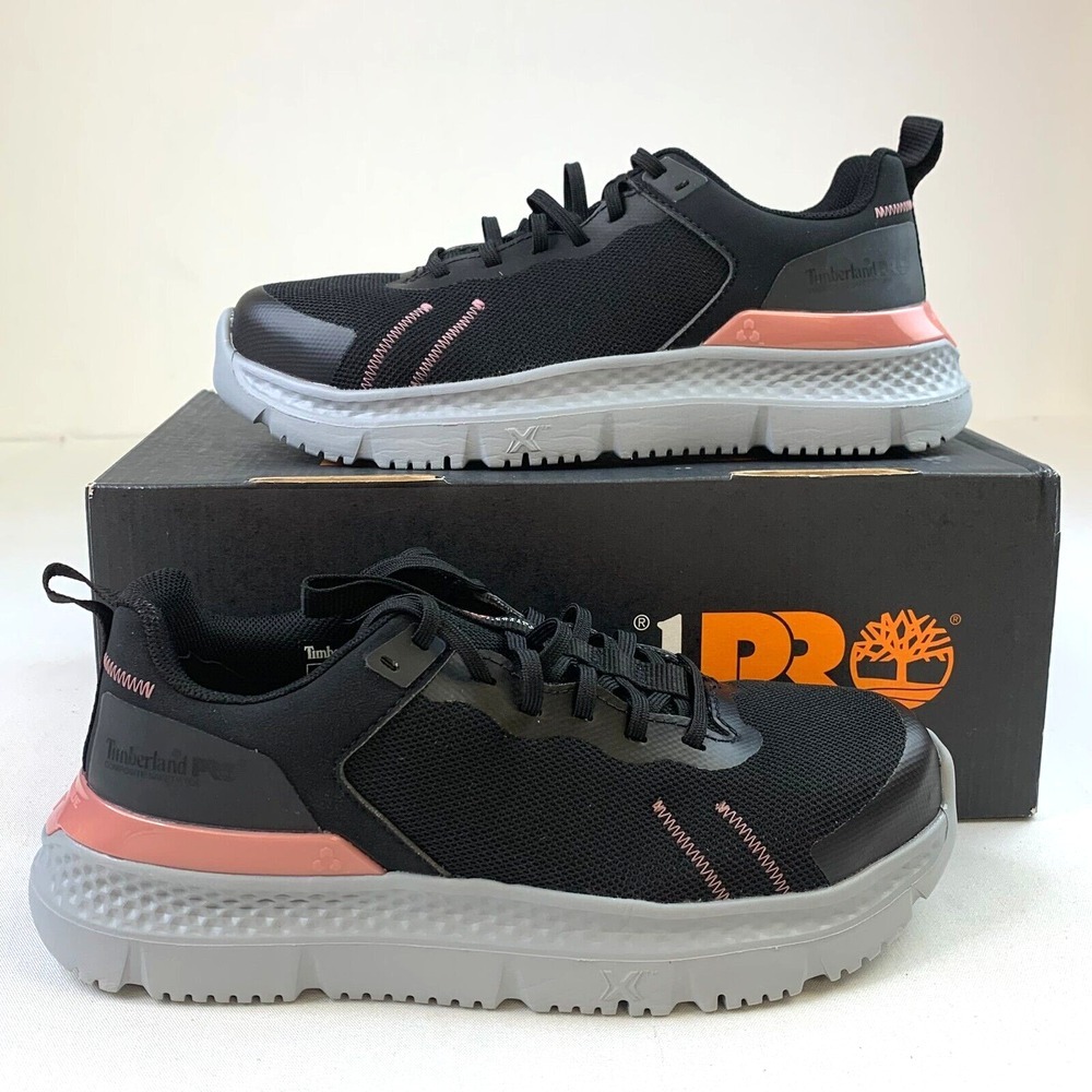 Timberland Womens Setra CT‎ Sneaker Black Low Top Lace Up Work Shoes Sz 6.5W/L